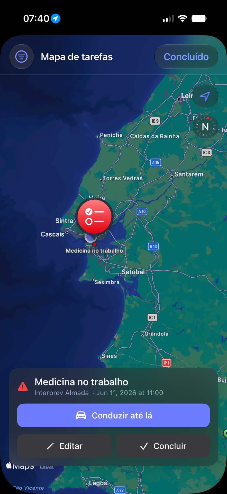 Tevik — Mapa de tarefas