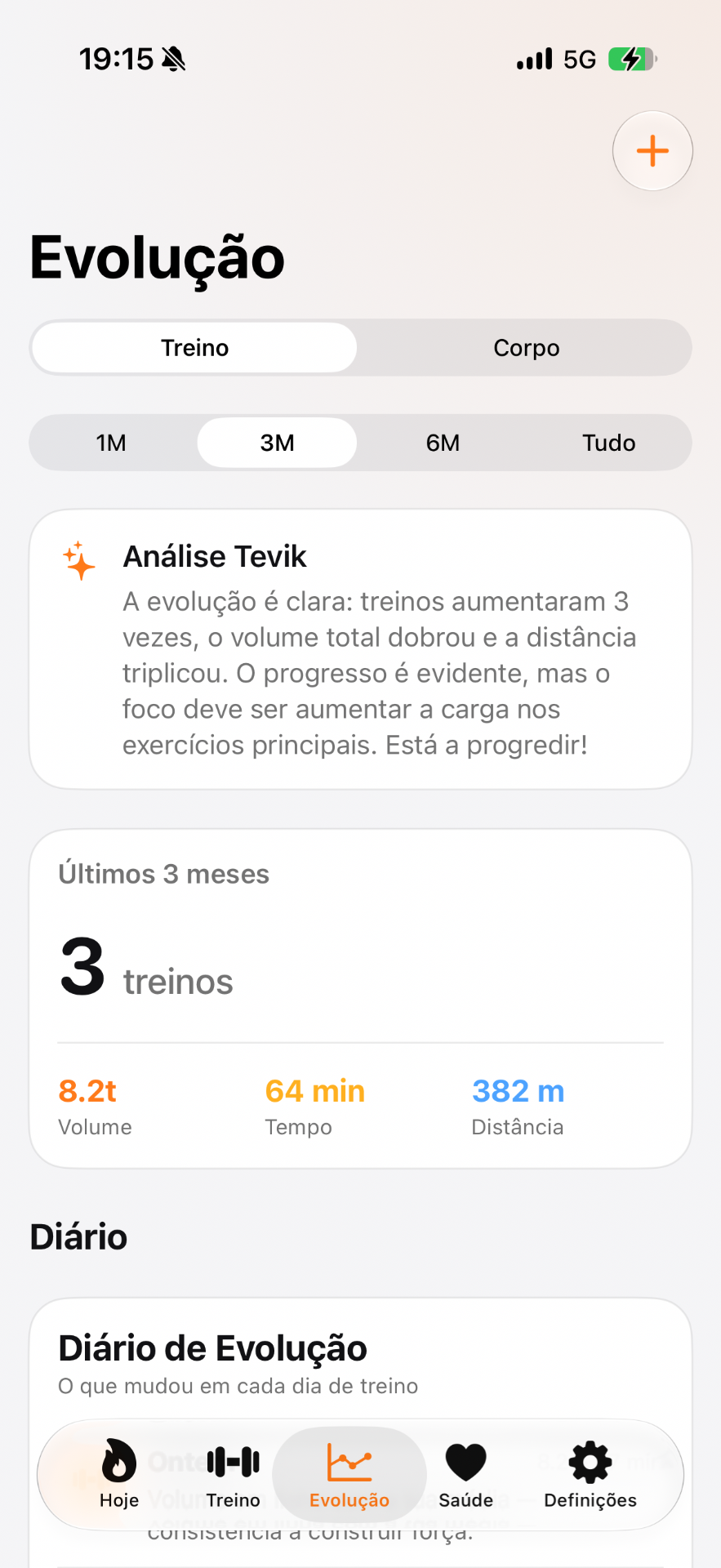 Progresso, em português claro.